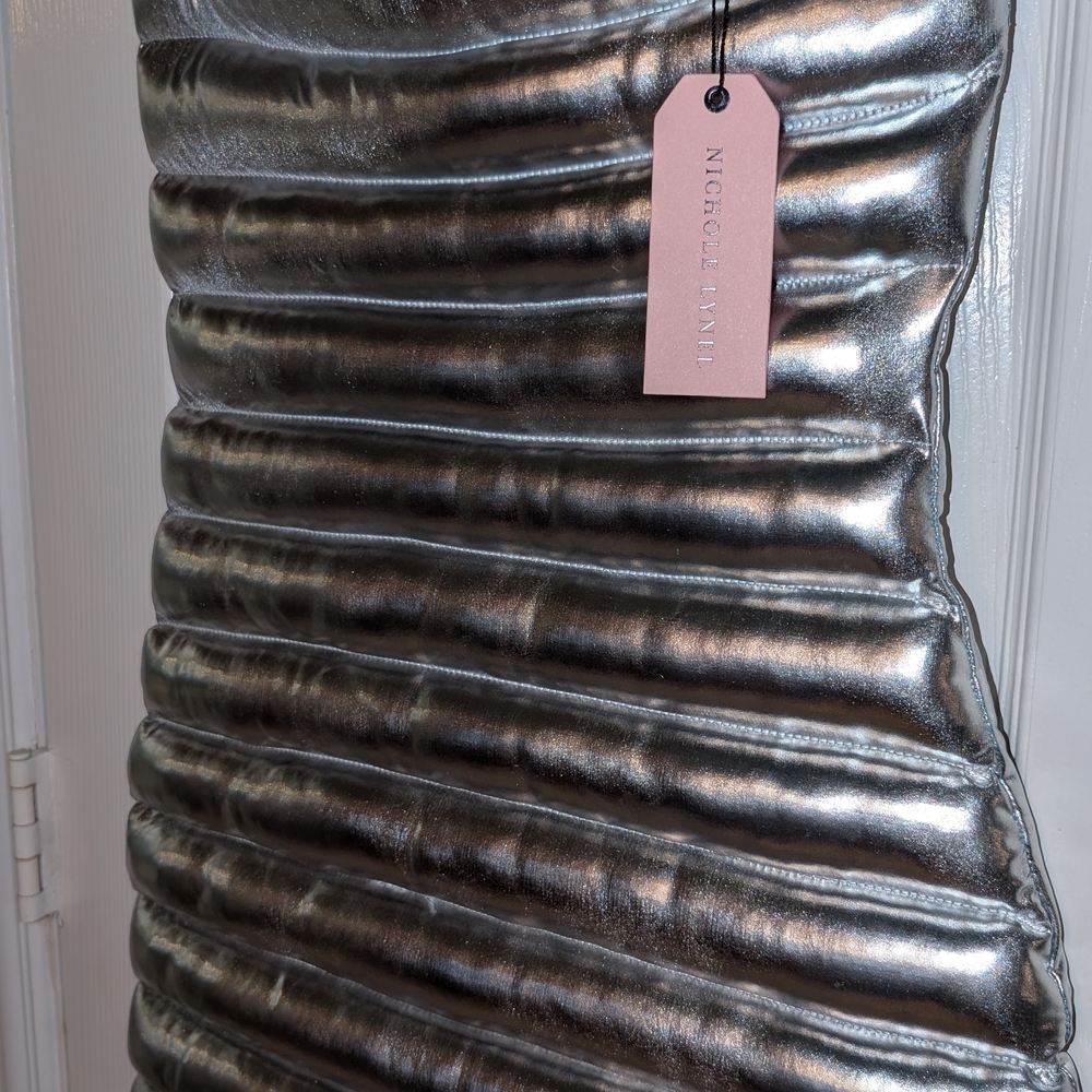 Nicole Miller Silver Metallic Dress